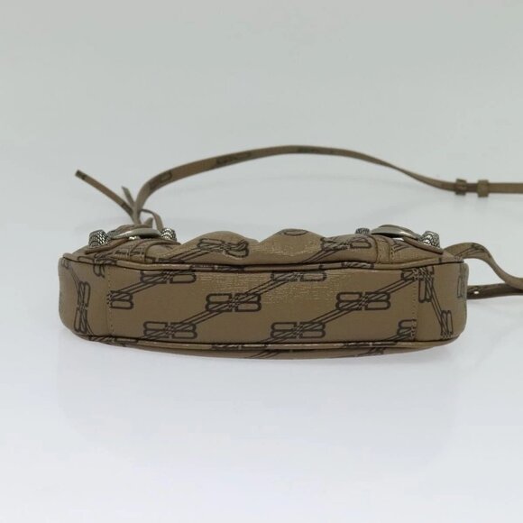 BALENCIAGA Chain Le Cagoule Mini Shoulder Bag Leather Beige Silver Auth bs27430 - Picture 5 of 16